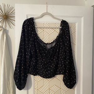 Cropped Peasant Top